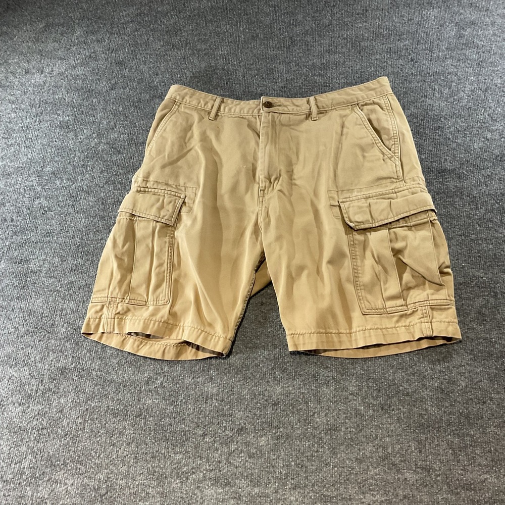 Levi Strauss & Co Mens Cargo Shorts Size 36 Khaki Tan Cotton Twill Utility